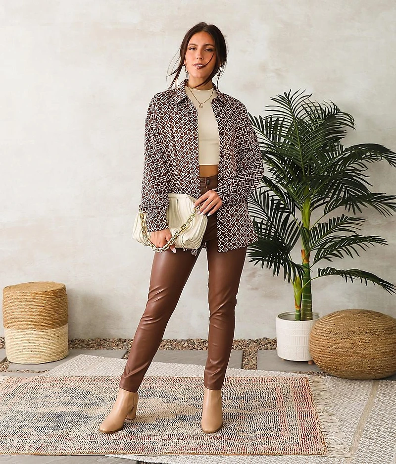 Geo Satin Blouse