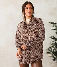 Geo Satin Blouse