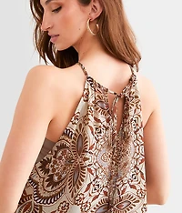 Floral Chiffon Handkerchief Tank Top
