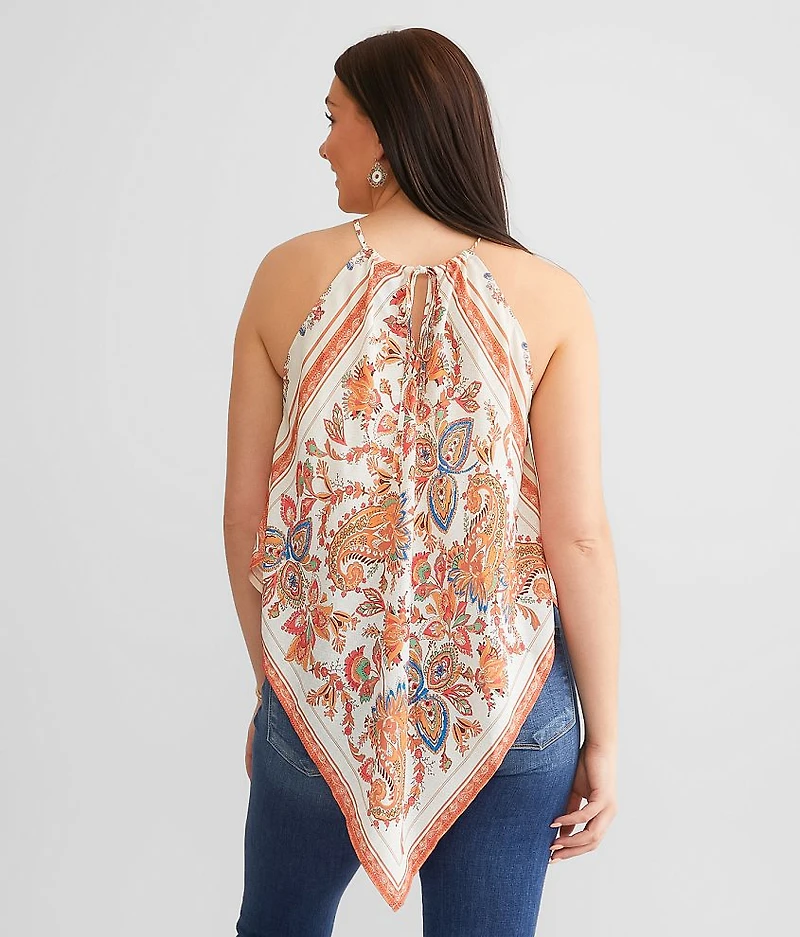 Floral Chiffon Handkerchief Tank Top