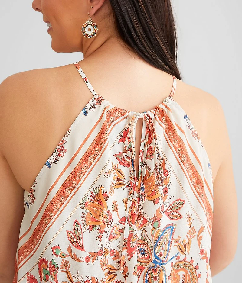 Floral Chiffon Handkerchief Tank Top