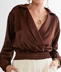 Collared Satin Top