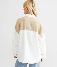 Crinkled Color Block Shirt