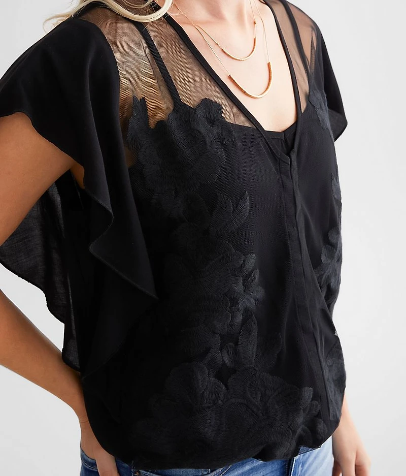 Floral Mesh Top
