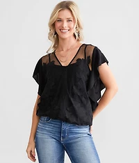Floral Mesh Top