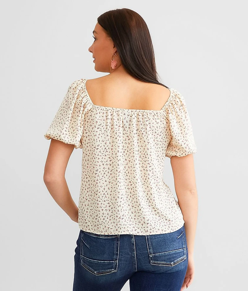 Floral Puff Sleeve Top
