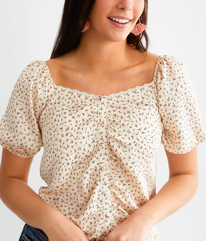 Floral Puff Sleeve Top