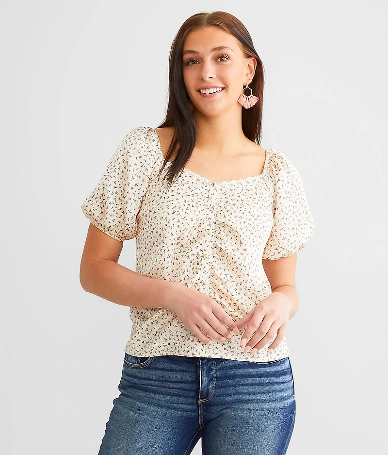 Floral Puff Sleeve Top