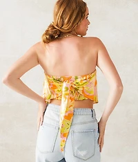 Satin Overlay Tube Top