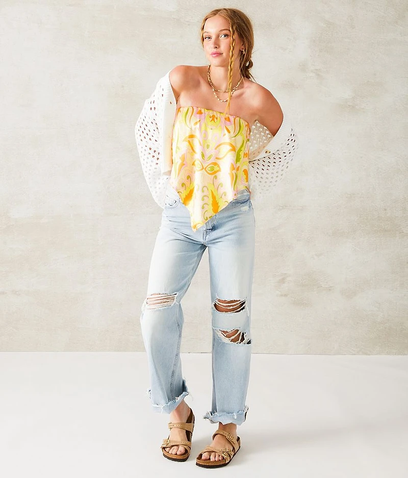 Satin Overlay Tube Top