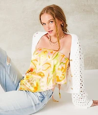 Satin Overlay Tube Top