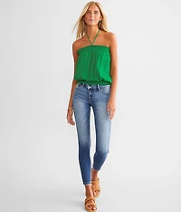 Crinkled Bubble Halter Tank Top