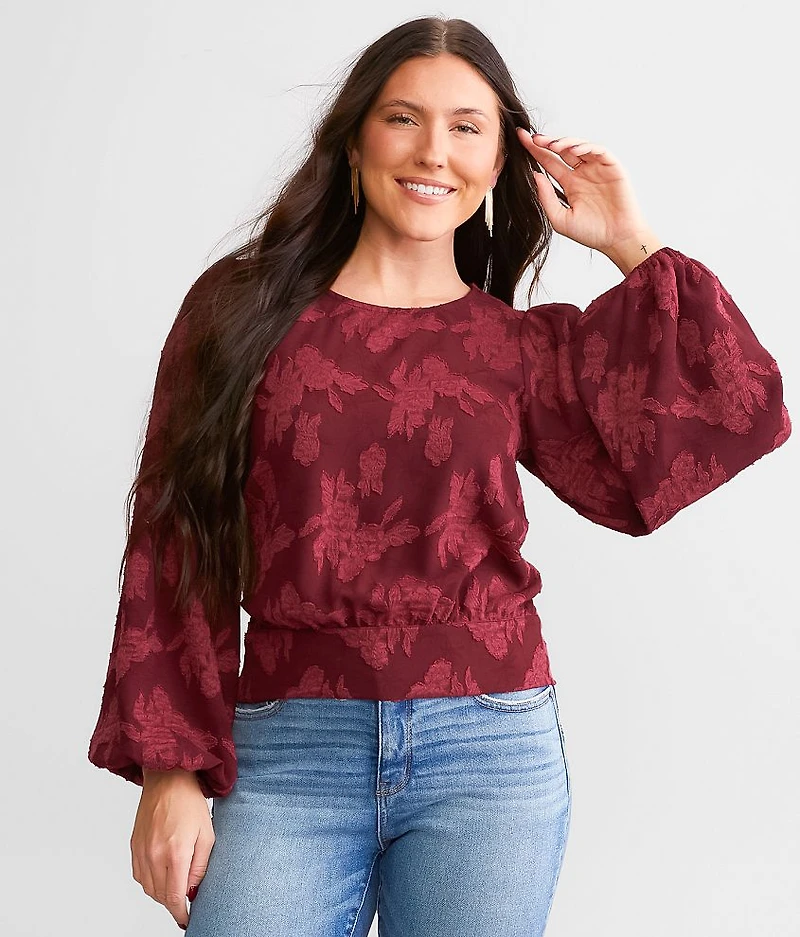 Floral Jacquard Top