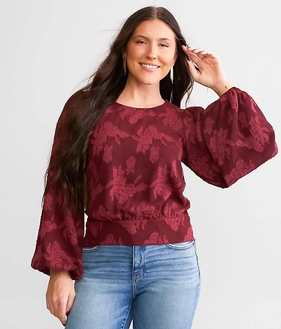 Floral Jacquard Top