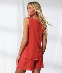 Resort Edit - Back Button Tank Top