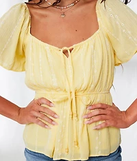 Floral Embroidered Peplum Top