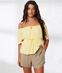 Floral Embroidered Peplum Top