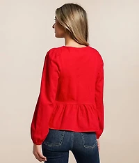 Front Tie Peplum Top