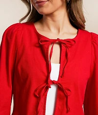 Front Tie Peplum Top