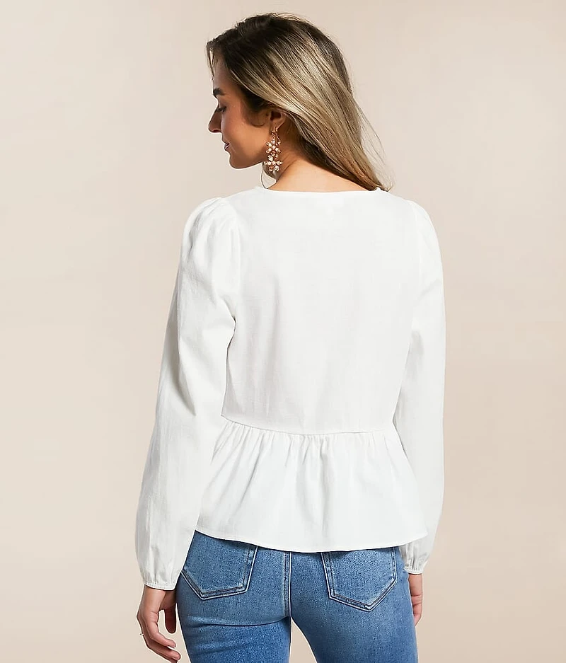 Front Tie Peplum Top