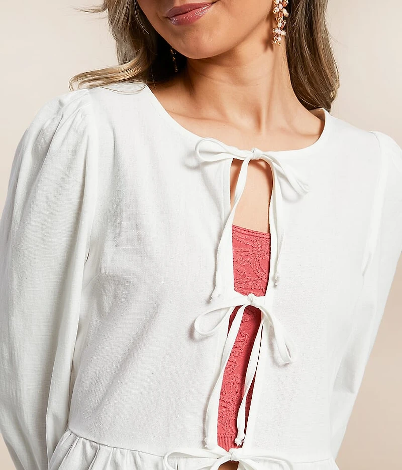 Front Tie Peplum Top