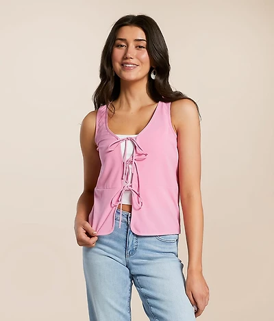 Front Tie Tank Top
