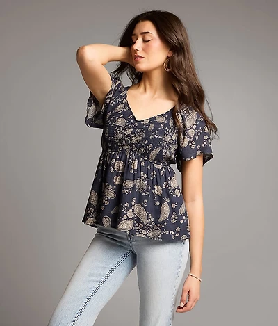Paisley Print Top