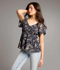 Paisley Print Top