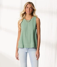 Resort Edit - Pieced Woven Tank Top