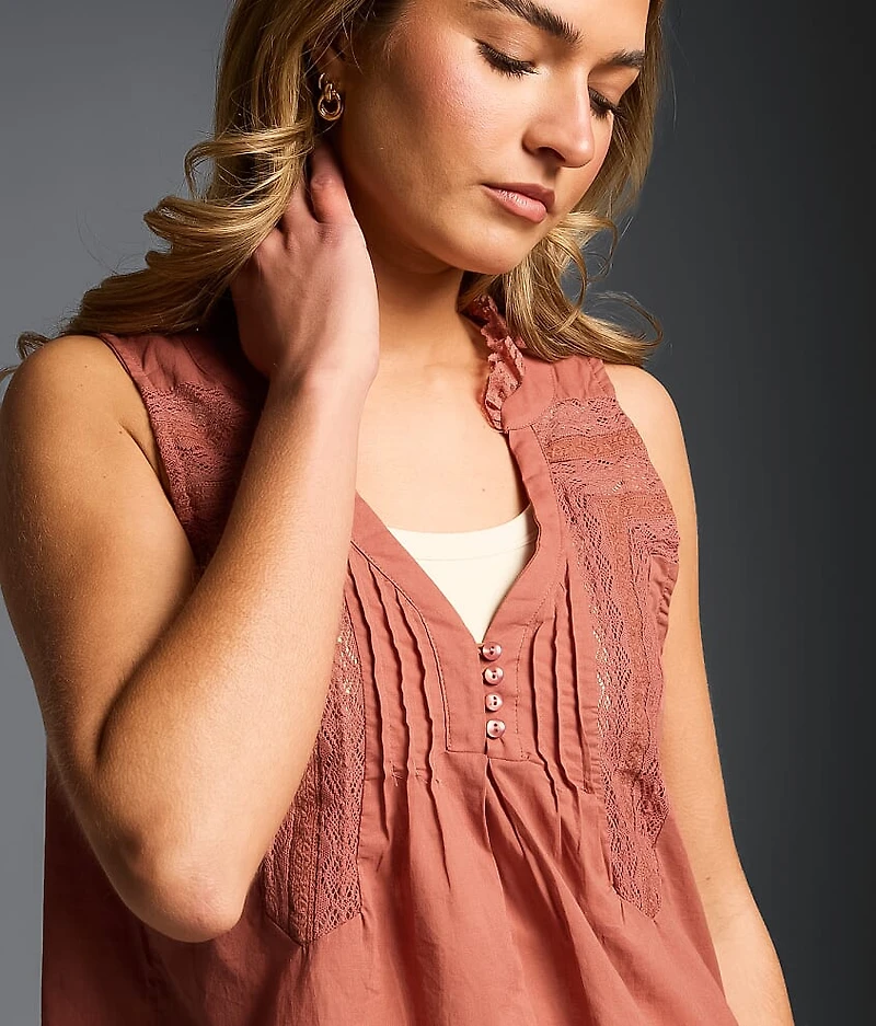 Refined Edit - Lace Trim Tank Top