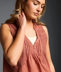 Refined Edit - Lace Trim Tank Top