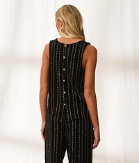 Resort Edit - Sequin Embroidered Tank Top