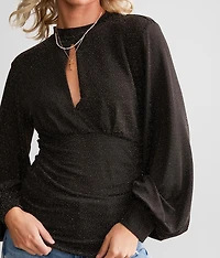 Metallic Keyhole Top