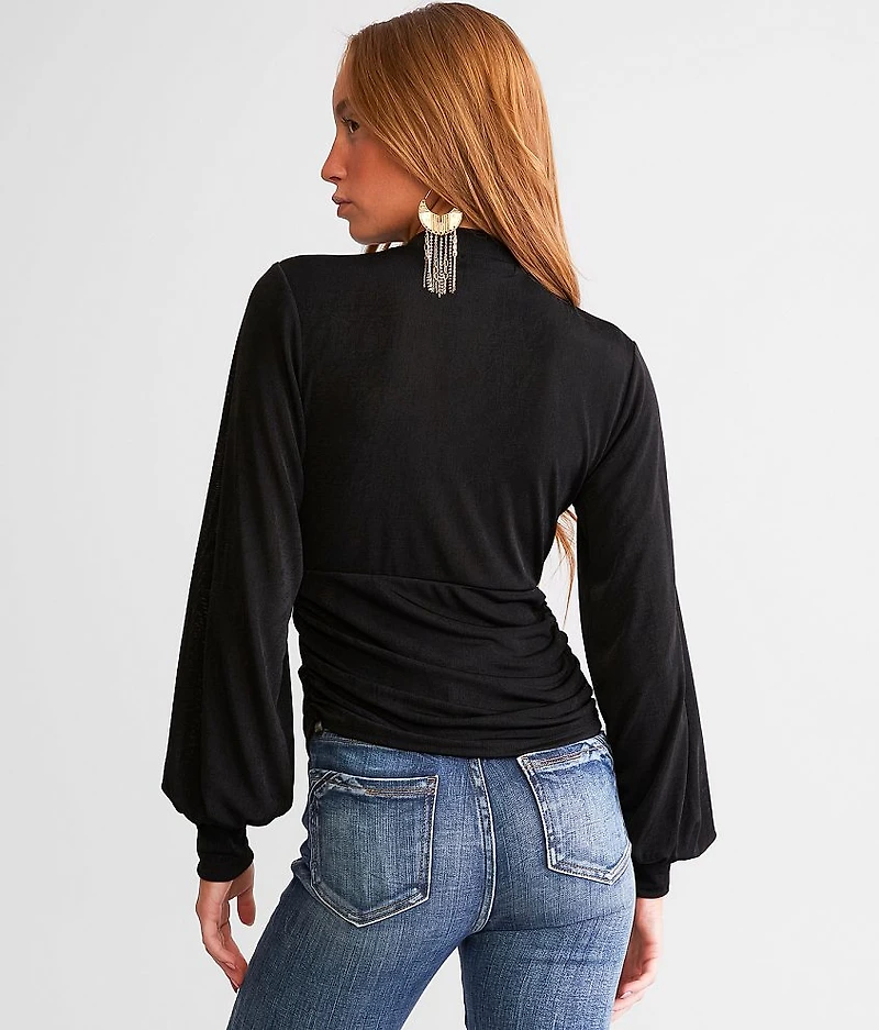 Ruched Keyhole Top