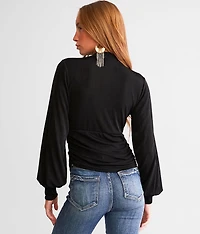 Ruched Keyhole Top