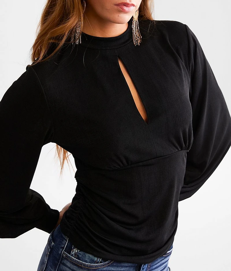 Ruched Keyhole Top
