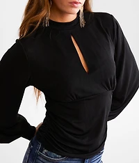 Ruched Keyhole Top