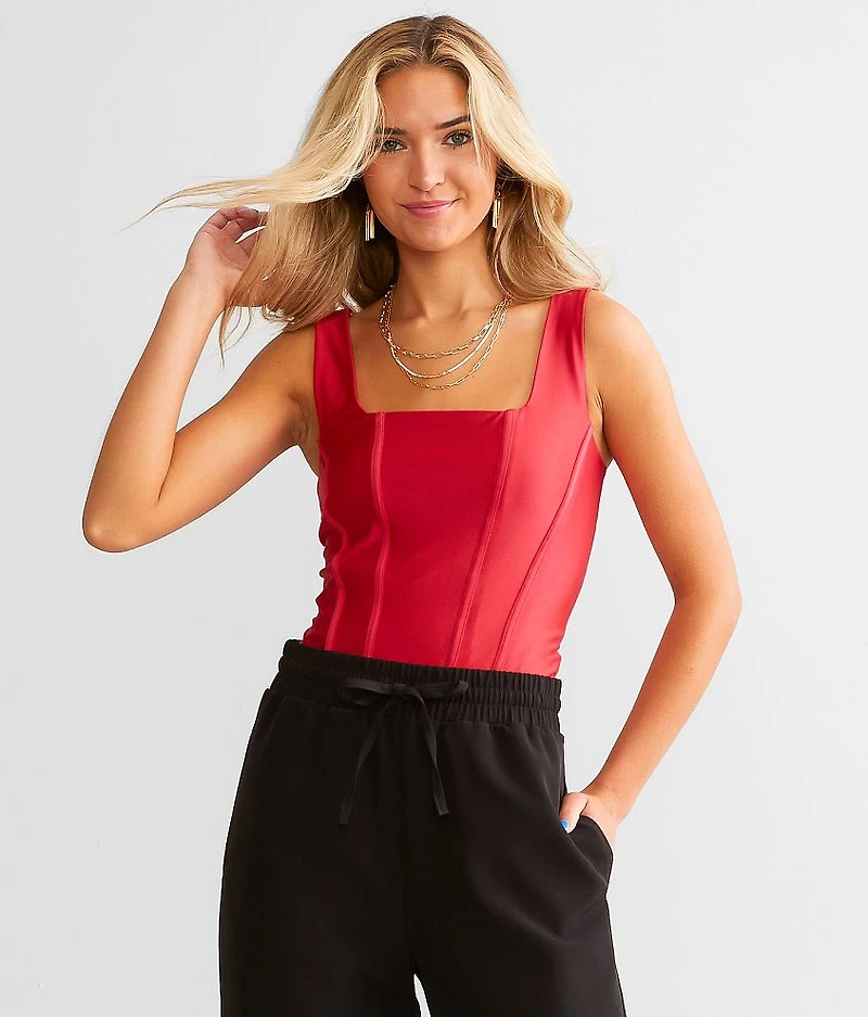 Square Neck Corset Tank Top
