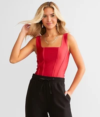Square Neck Corset Tank Top