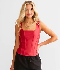 Square Neck Corset Tank Top
