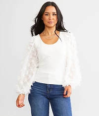 Metallic Fringe Top