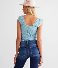 Ruched Satin Bodysuit