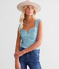 Ruched Satin Bodysuit