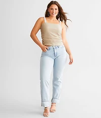 Rhinestone Metallic Cropped Tank Top