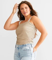 Rhinestone Metallic Cropped Tank Top