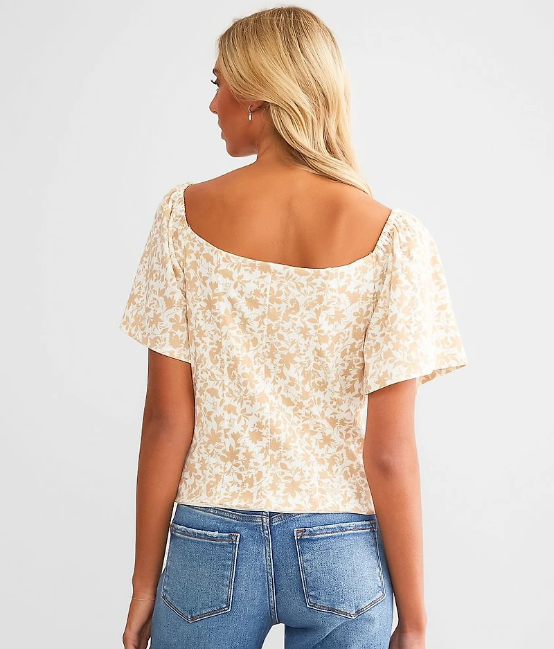 Rhinestone Floral Top