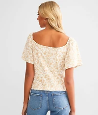 Rhinestone Floral Top