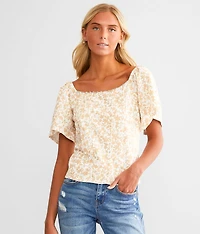 Rhinestone Floral Top