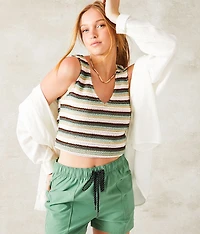 Textured Stripe Tank Top