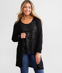 Sequin Back Tie Tank Top